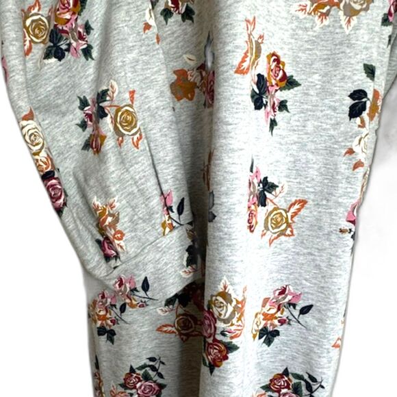 MATILDA JANE GRAY FLORAL FLEECE TUNIC SIZE LARGE NWOT - Picture 8 of 14